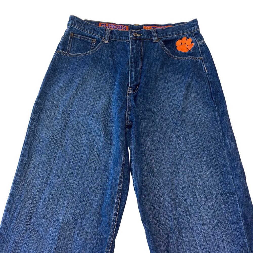 Vintage‎ 90s Team Jeans Clemson Tigers Wide Leg Denim Jeans 36x32